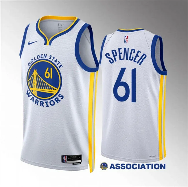 Men's Golden State Warriors #61 Pat Spencer White Association Edition Stitched Basketball Basketball Jersey