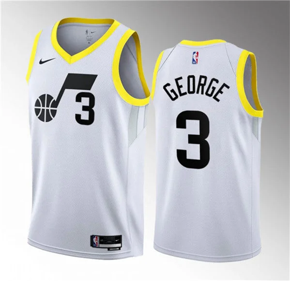 Men's Utah Jazz #3 Keyonte George White 2023 Draft Association Edition Stitched Basketball Basketball Jersey