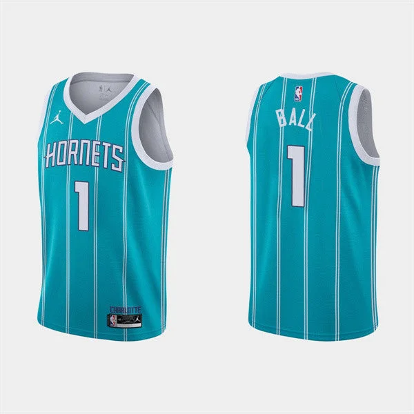 Men's Charlotte Hornets #1 LaMelo Ball 2022-23 Teal Icon Edition Stitched Basketball Basketball Jersey