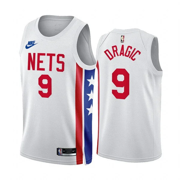 Men's Brooklyn Nets #9 Goran Dragic 2022/23 White Classic Edition Stitched Basketball Basketball Jersey