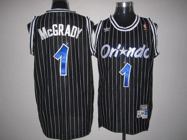 Magic 1 McGRADY Black Throwback Mesh Basketball Jerseys