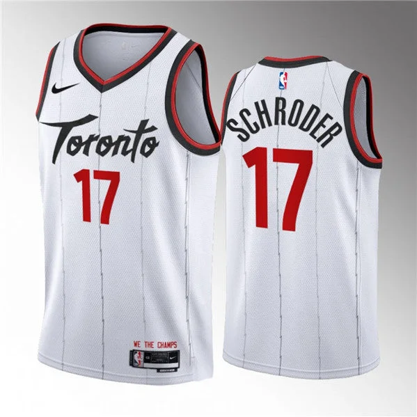 Men's Toronto Raptors #17 Dennis Schroder White 2023/24 Association Edition Stitched Basketball Basketball Jersey