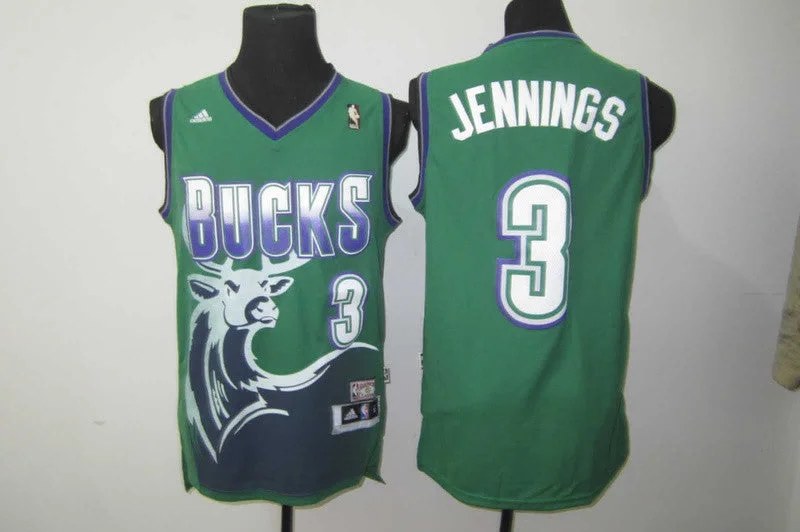 Bucks 3 Jennings Green Basketball Jerseys