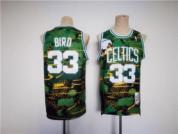 Men's Boston Celtics #33 Larry Bird Green/Black Throwback Stitched Basketball Jersey