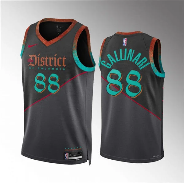 Men's Washington Wizards #88 Danilo Gallinari Black 2023/24 City Edition Stitched Basketball Basketball Jersey