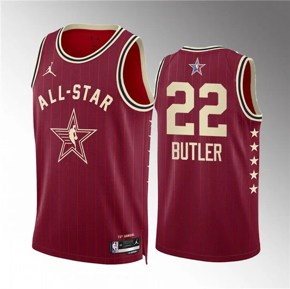 Men's 2024 All-Star #22 Jimmy Butler Crimson Stitched Basketball Basketball Jersey