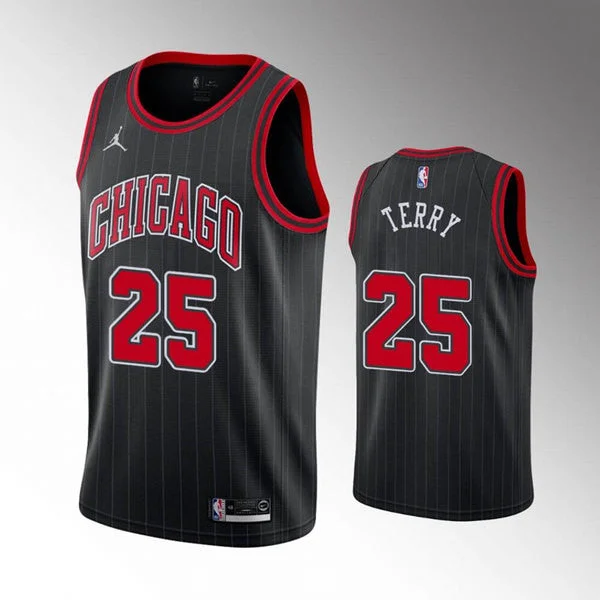 Men's Chicago Bulls #25 Dalen Terry Black Swingman Stitched Basketball Basketball Jersey