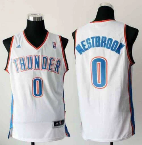 Thunder 0 Westbrook White New Basketball Jersey