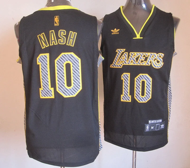 Lakers 10 Nash Black Fashion Basketball Jerseys