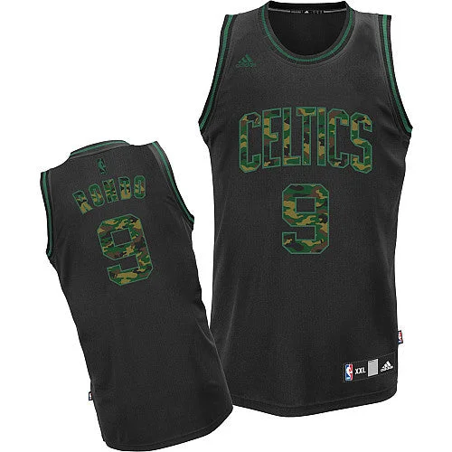 Celtics 9 Rondo Black Camo number Basketball Jerseys