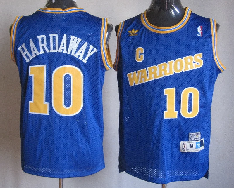 Warriors 10 Hardaway Blue Mesh Basketball Jerseys