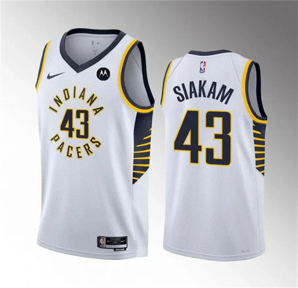 Men's Indiana Pacers #43 Pascal Siakam White Association Edition Stitched Basketball Basketball Jersey