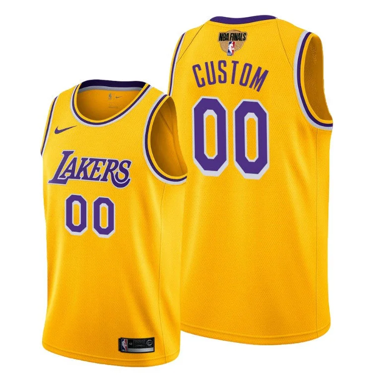 Men's Los Angeles Lakers Active Player 2020 Gold Finals Bound Icon Edition Custom Stitched Basketball Jersey