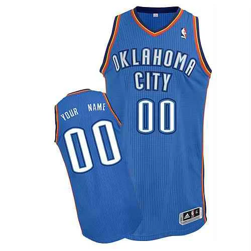 Oklahoma City Thunder Custom blue Road Basketball Jersey