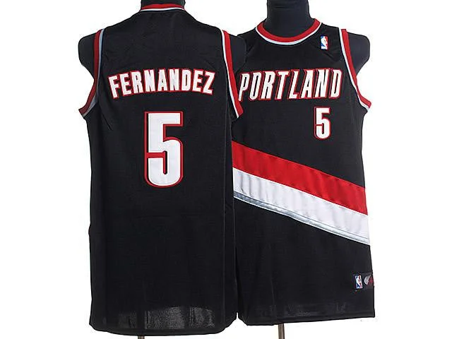 Blazers 5 Fernandez Black Basketball Jerseys