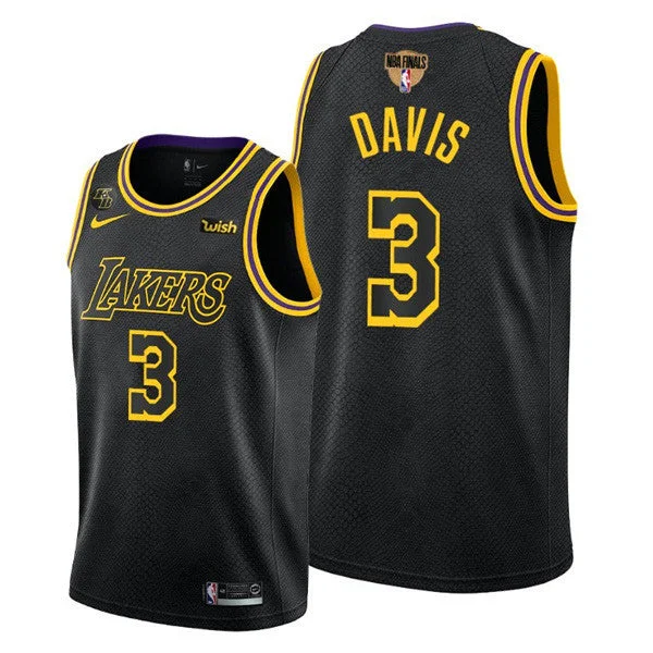 Men's Los Angeles Lakers #3 Anthony Davis 2020 Black Finals Stitched Basketball Jersey