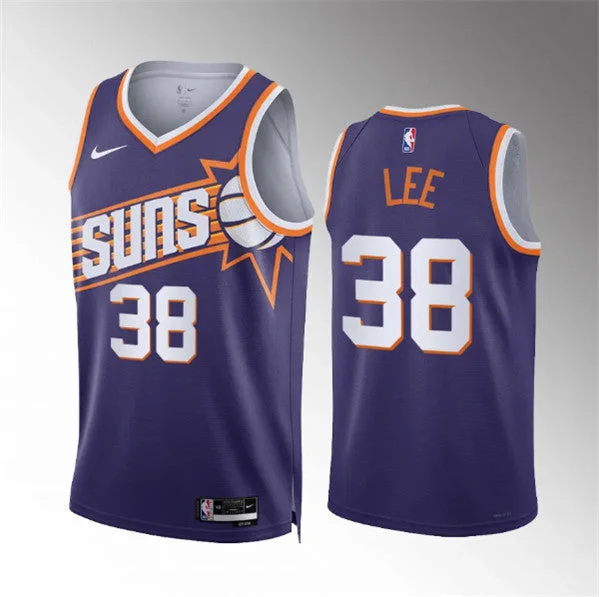 Men's Phoenix Suns #38 Saben Lee Purple Icon Edition Stitched Basketball Basketball Jersey