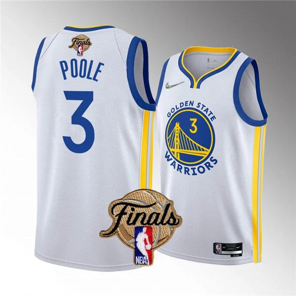 Men's Golden State Warriors #3 Jordan Poole White 2022 Finals Stitched Basketball Jersey