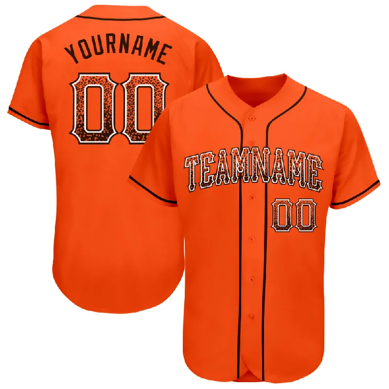 Custom Orange Brown-White Authentic Drift Fashion Baseball Jersey