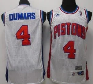 Pistons 4 Dumars White Swingman Throwback Basketball Jerseys