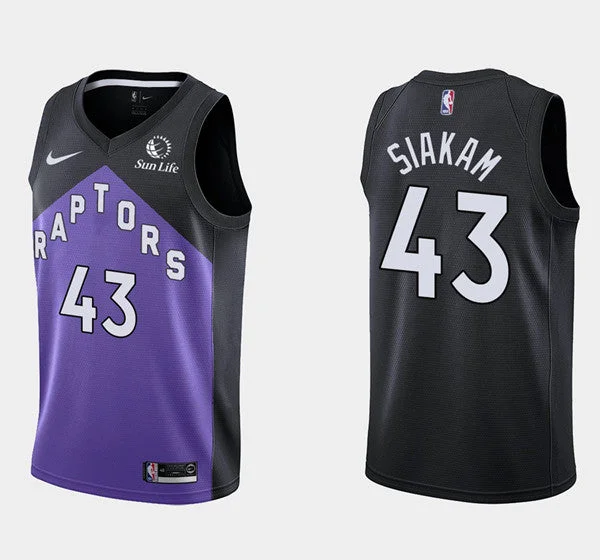 Men's Toronto Raptors #43 Pascal Siakam Purple And Black Stitched Basketball Jersey