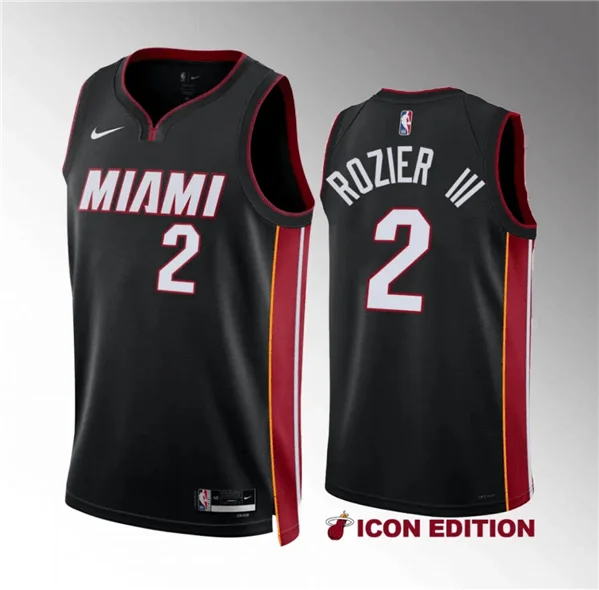 Men's Miami Heat #2 Terry Rozier III Black Icon Edition Stitched Basketball Basketball Jersey