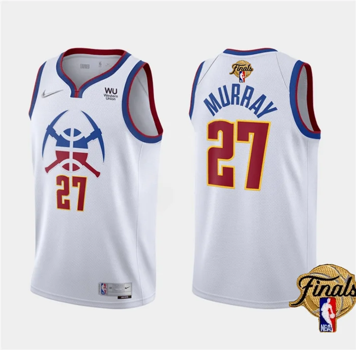 Men's Denver Nuggets #27 Jamal Murray White 2023 Finals Earned Edition Stitched Basketball Basketball Jersey