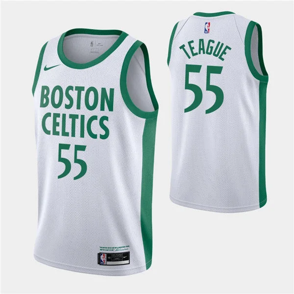 Men's Boston Celtics #55 Jeff Teague White 2020-21 City Edition Swingman Stitched Basketball Jersey