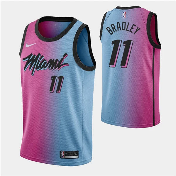 Men's Miami Heat #11 Avery Bradley 2021 Blue/Pink City Edition Vice Stitched Basketball Jersey