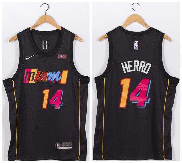 Men's Miami Heat 2021/22 City Edition #14 Tyler Herro Black Stitched Basketball Jersey