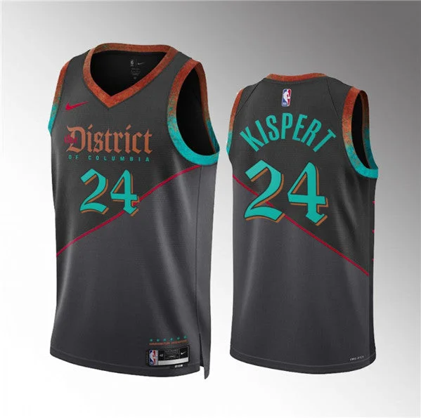 Men's Washington Wizards #24 Corey Kispert Black 2023/24 City Edition Stitched Basketball Basketball Jersey