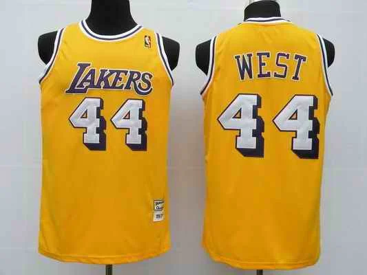 Lakers 44 Jerry West Yellow Throwback Basketball Jerseys