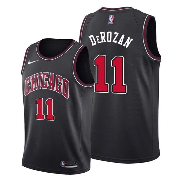 Men's Chicago Bulls #11 DeMar DeRozan Black Stitched Basketball Basketball Jersey