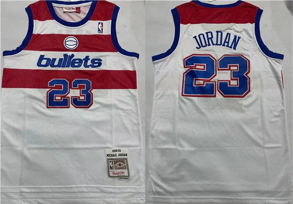 Men's Washington Wizards #23 Michael Jordan White Throwback Stitched Basketball Jersey