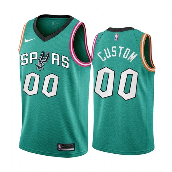 Men' SA Spurs Active Custom 2022/23 Teal City Edition Stitched Basketball Jersey