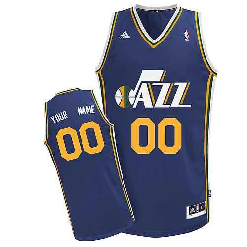 Utah Jazz Custom Swingman dk blue Road Basketball Jersey