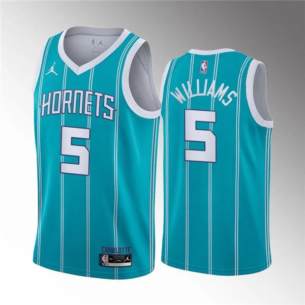 Men's Charlotte Hornets #5 Mark Williams 2022 Draft Stitched Basketball Basketball Jersey