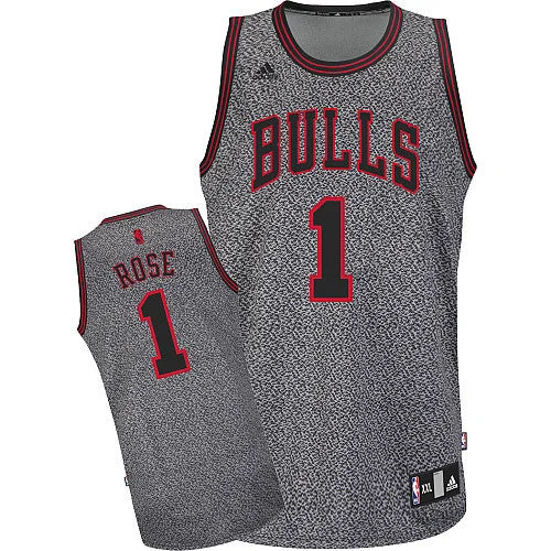 Bulls 1 Rose Grey&Red Basketball Jerseys