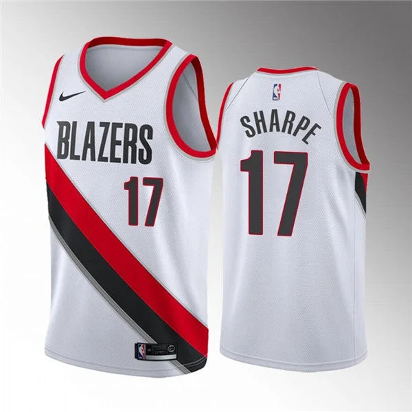 Men's Portland Trail Blazers #17 Shaedon Sharpe White Association Edition Stitched Basketball Basketball Jersey