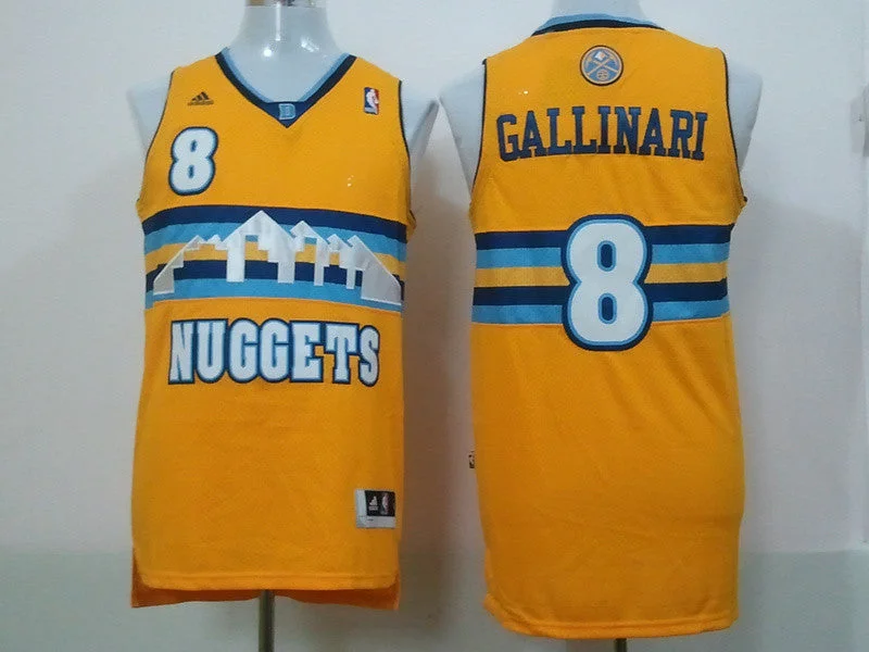 Nuggets 8 Gallinari Revolution 30 Swingman Yellow Basketball Jerseys