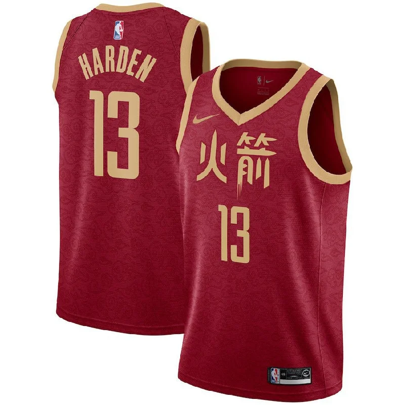 Men's Houston Rockets Red #13 James Harden Basketball Jersey