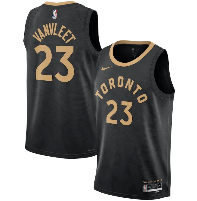 Men's Toronto Raptors #23 Fred VanVleet 2022/23 City Edition Black Stitched Basketball Basketball Jersey