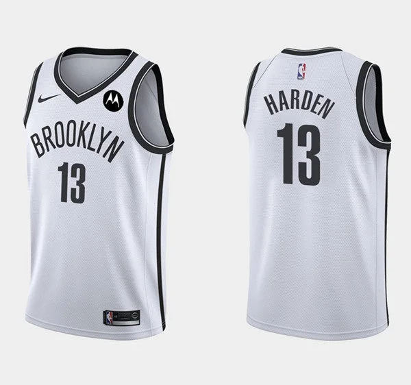 Men's Brooklyn Nets #13 James Harden Association White Edition Swingman Stitched Basketball Jersey