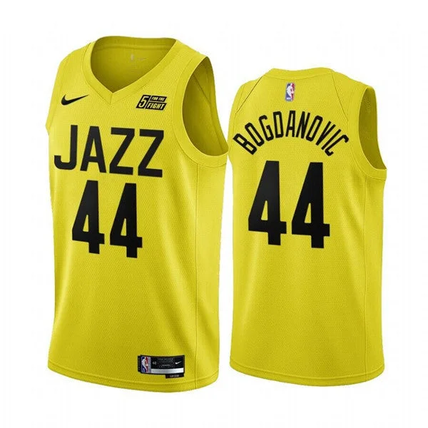 Men's Utah Jazz #44 Bojan Bogdanovic Yellow 2022/23 Association Edition Stitched Basketball Basketball Jersey