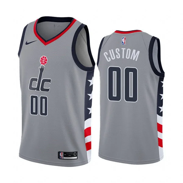 Men's Washington Wizards Active Player Custom Gray City Edition 2020-21 Stitched Basketball Jersey