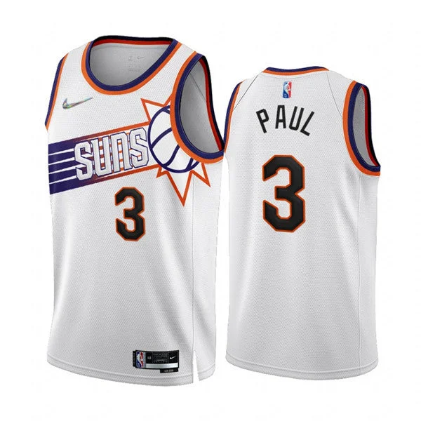 Men's Phoenix Suns #3 Chris Paul 2022/23 White 75th Anniversary Association Edition Stitched Basketball Jersey