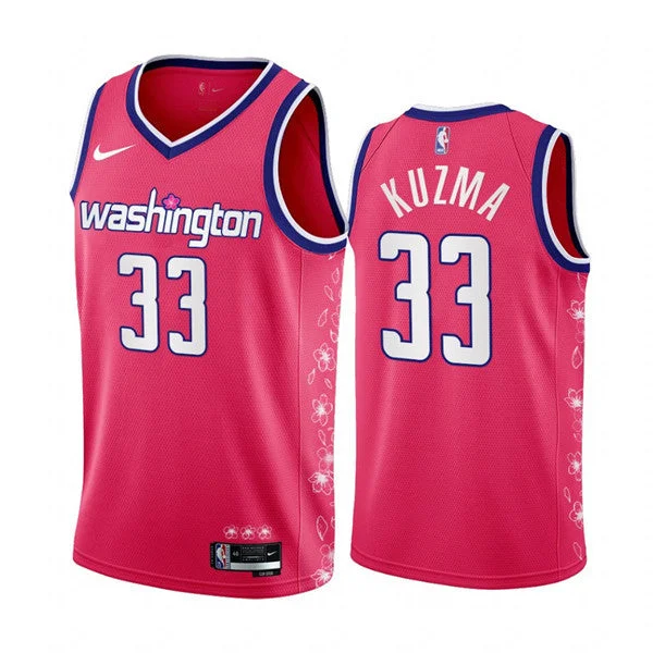 Men's Washington Wizards #33 Kyle Kuzma 2022/23 Pink City Edition Limited Stitched Basketball Basketball Jersey