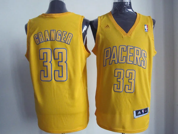 Pacers 33 Granger Yellow Basketball Jerseys