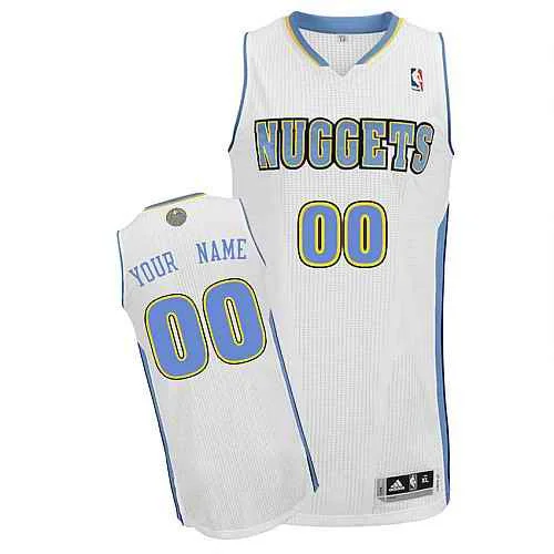 Denver Nuggets Custom white Home Basketball Jersey