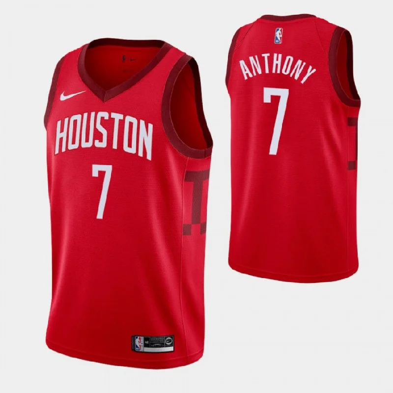 Men's Houston Rockets #7 Carmelo Anthony Red Stitched Basketball Jersey